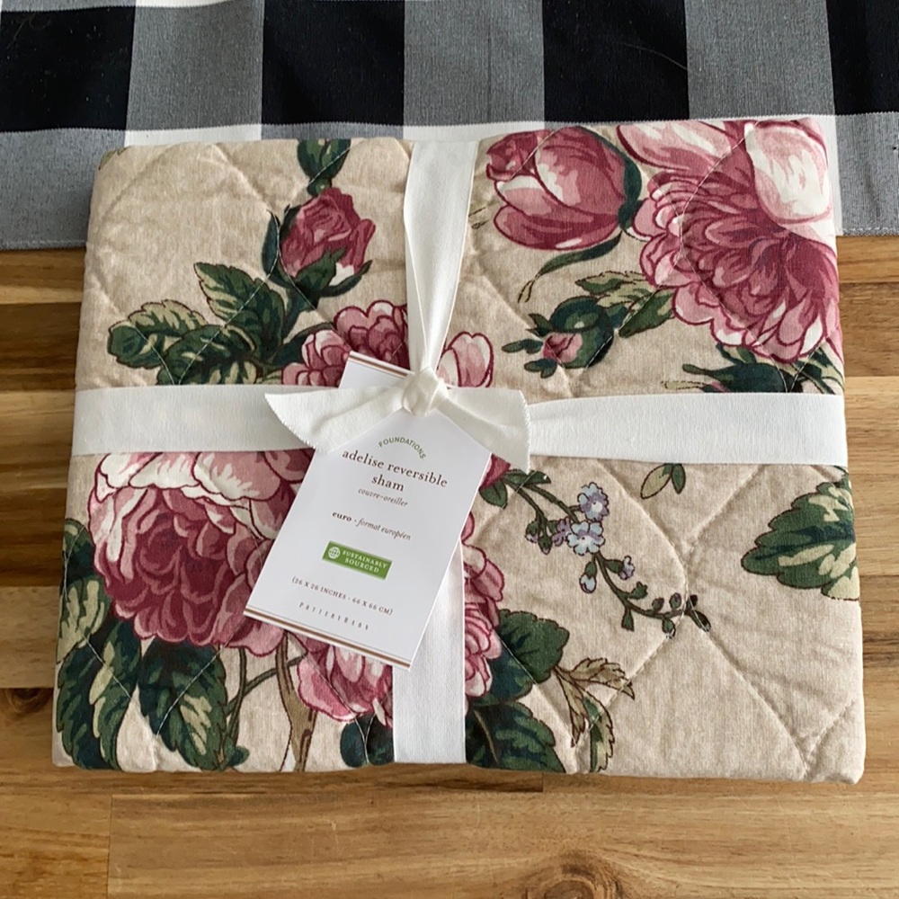 Pottery Barn NWT Adelise Reversible Sham Euro